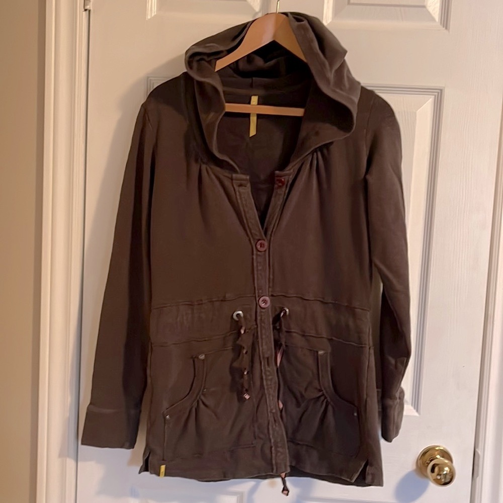 Lole Hooded Button up Sweatshirt Jacket